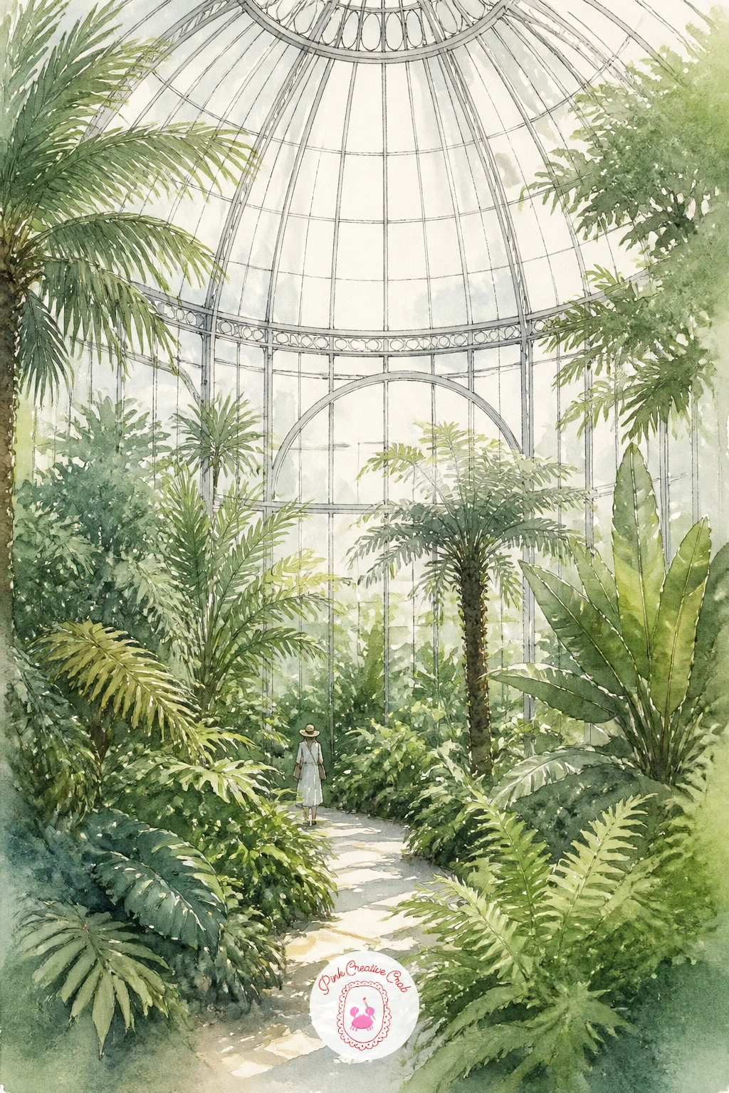 Botanical Garden Glasshouse — Think big dome rather than tall arch for this one, borrowing the rounded silhouette of a classic botanical garden conservatory.