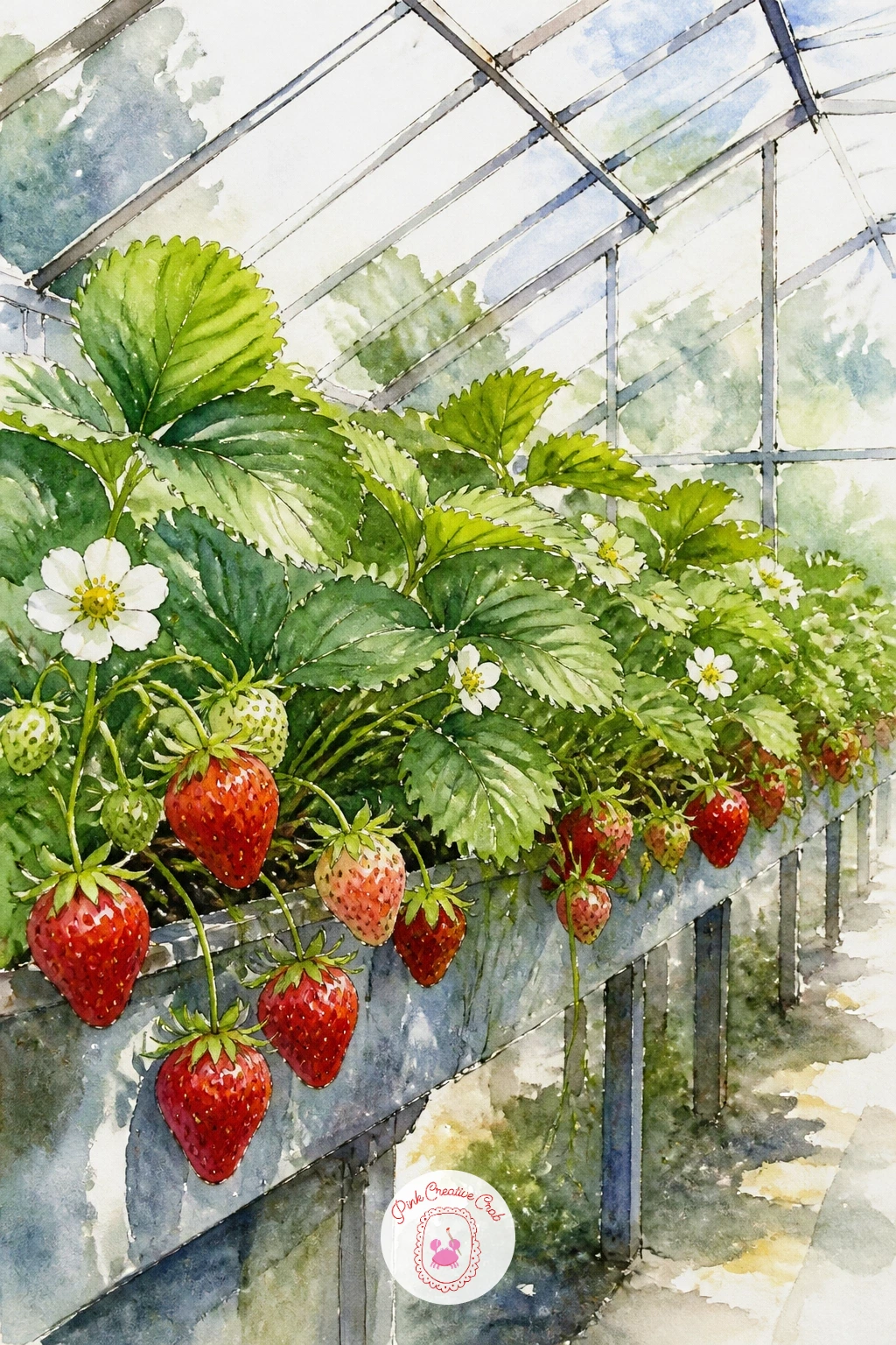 Strawberry Greenhouse — Build this one around low hanging baskets or raised troughs of strawberry plants, since strawberries grown under glass usually sit
