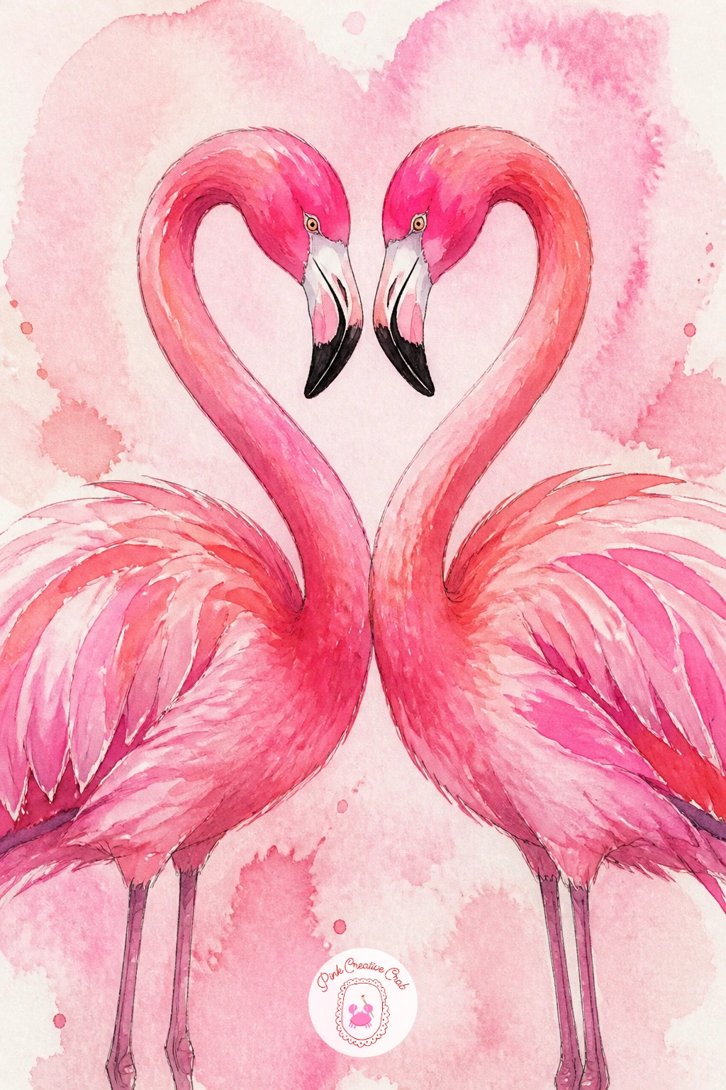 Two Flamingos Making A Heart — Two flamingos forming a heart with their necks is one of the most requested flamingo images for a reason, and it comes down to