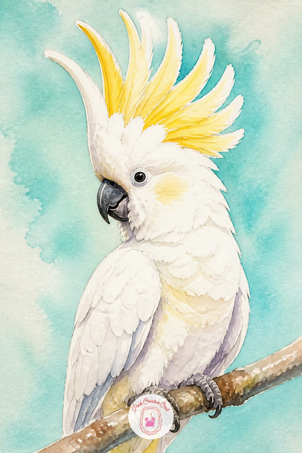 Cockatoo With A Raised Crest — A cockatoo's raised crest is the whole personality of the bird, so think about light direction before you start: with the light