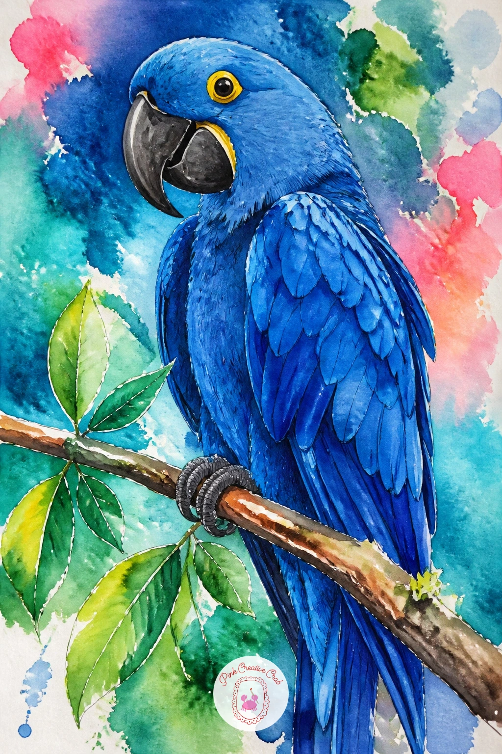 Hyacinth Macaw In Blue — A hyacinth macaw gives you a reason to really explore blue, since its whole body runs from deep cobalt through to a paler sky shade.