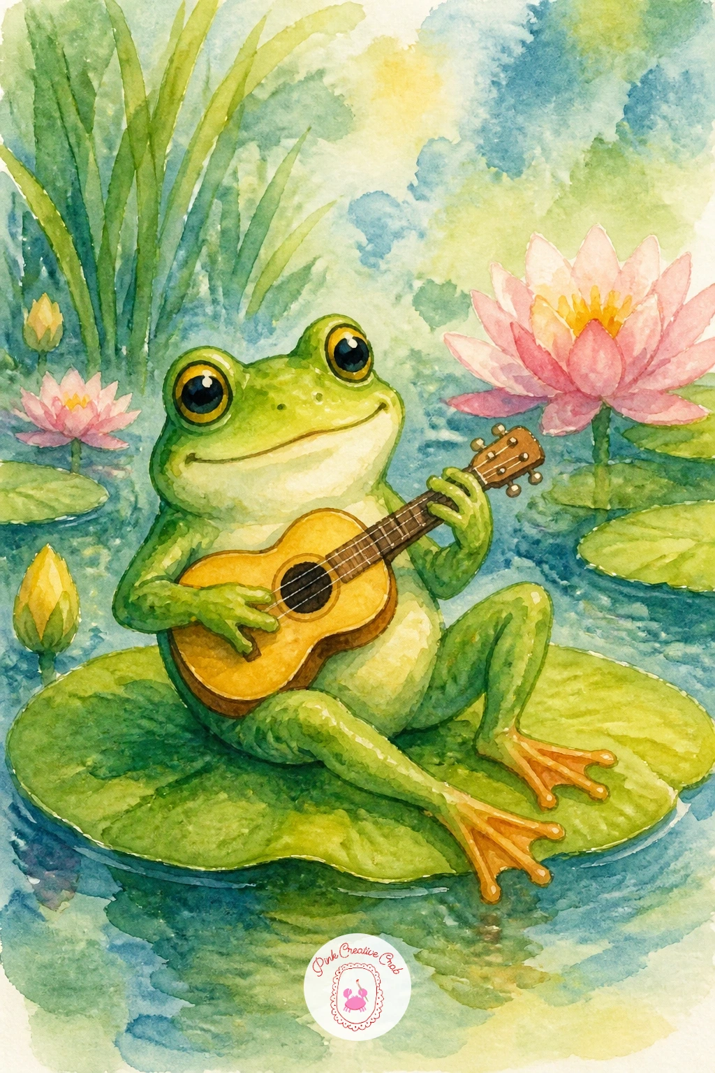 Frog Playing a Tiny Guitar — Think about where the light falls before you start this one, since a single light source coming from one side is what makes the