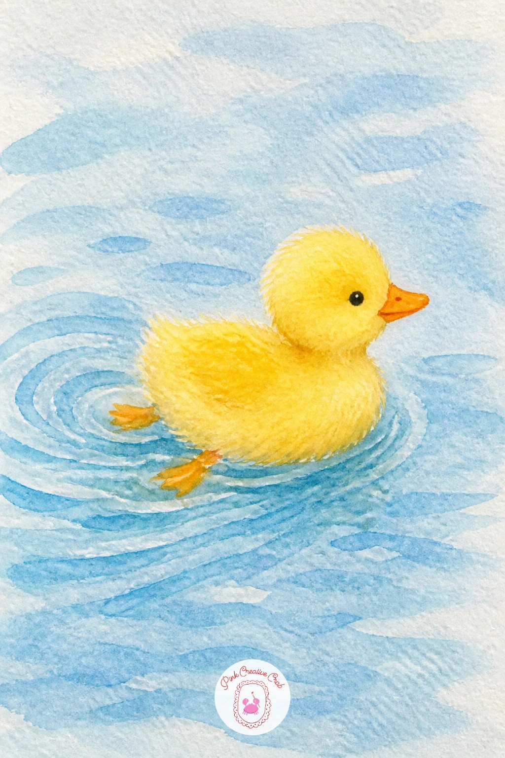 Duckling Learning to Swim",'content':" Head into open water with a fluffy yellow duckling paddling along, little ripples trailing behind. Paint the duckling's