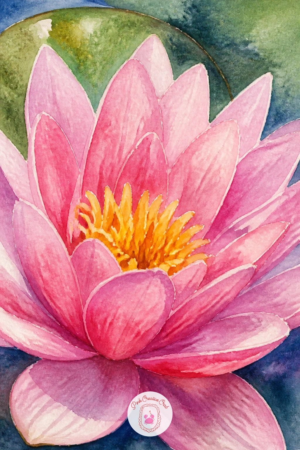 Pond With a Pink Water Lily Close-Up — Zoom all the way in with a pond with a pink water lily close-up, treating the flower almost like a portrait rather than