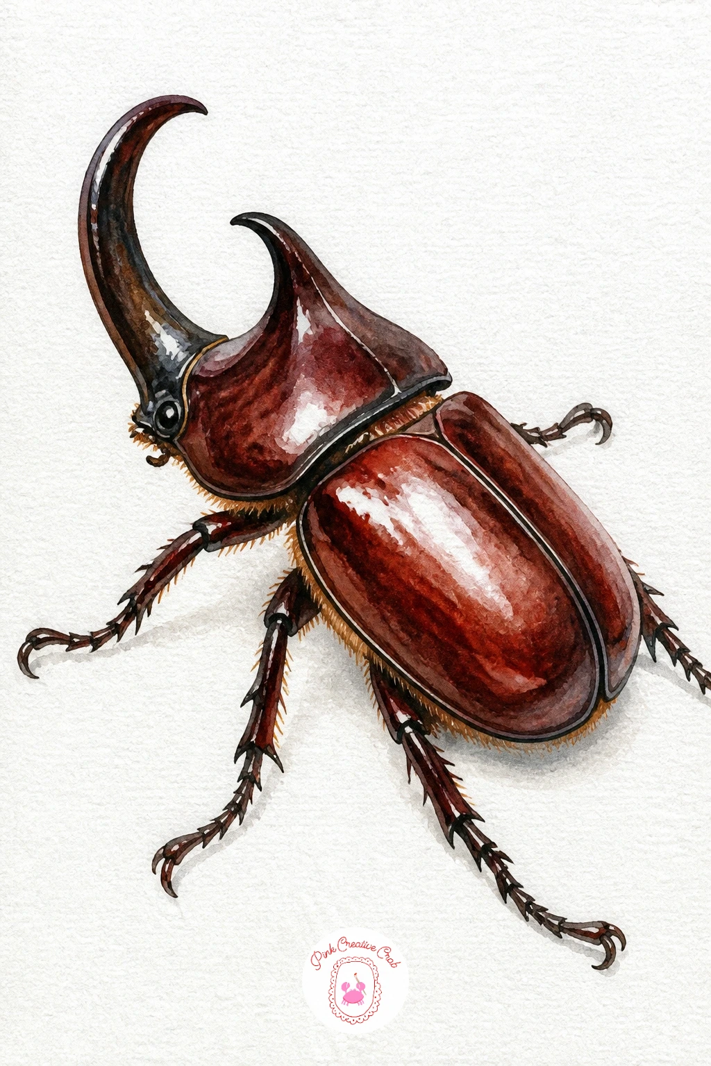 Rhinoceros Beetle — Paint the biggest personality on this list with a rhinoceros beetle, instantly recognisable by the single curved horn rising from its head.