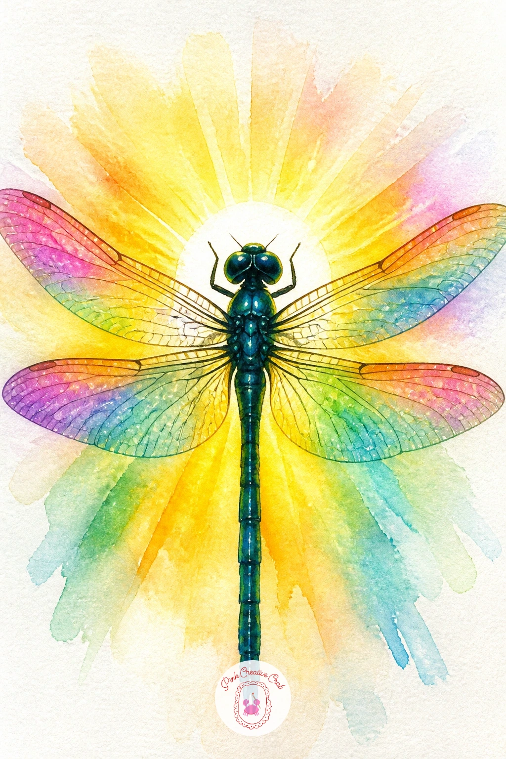 Dragonfly With Rainbow Wings in Sun — Return to the dragonfly one more time, now with rainbow wings in sun, a showpiece subject that pulls together the