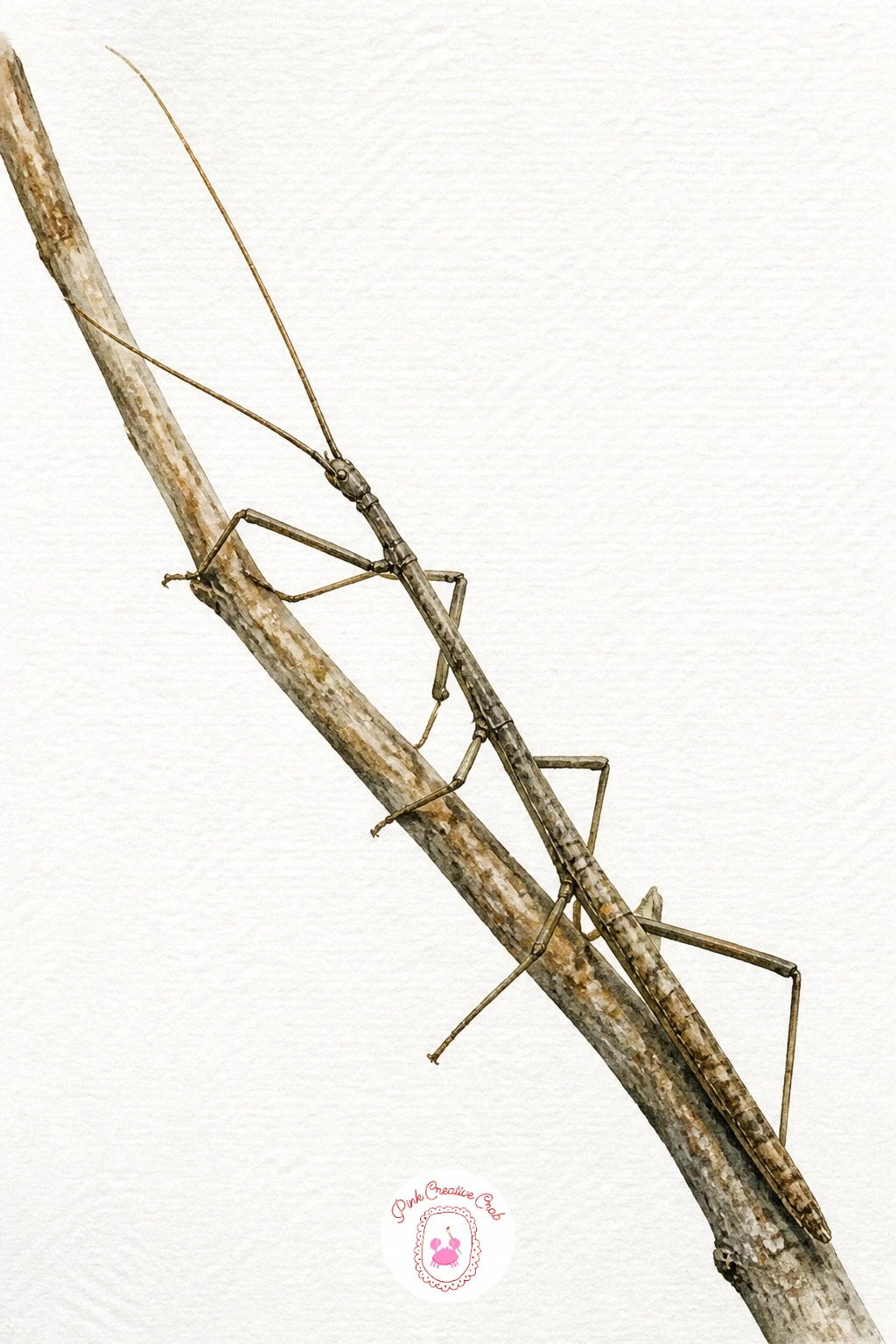 Stick Insect on a Twig — Test your patience with a stick insect on a twig, a subject that is genuinely tricky because the whole point is that the insect should