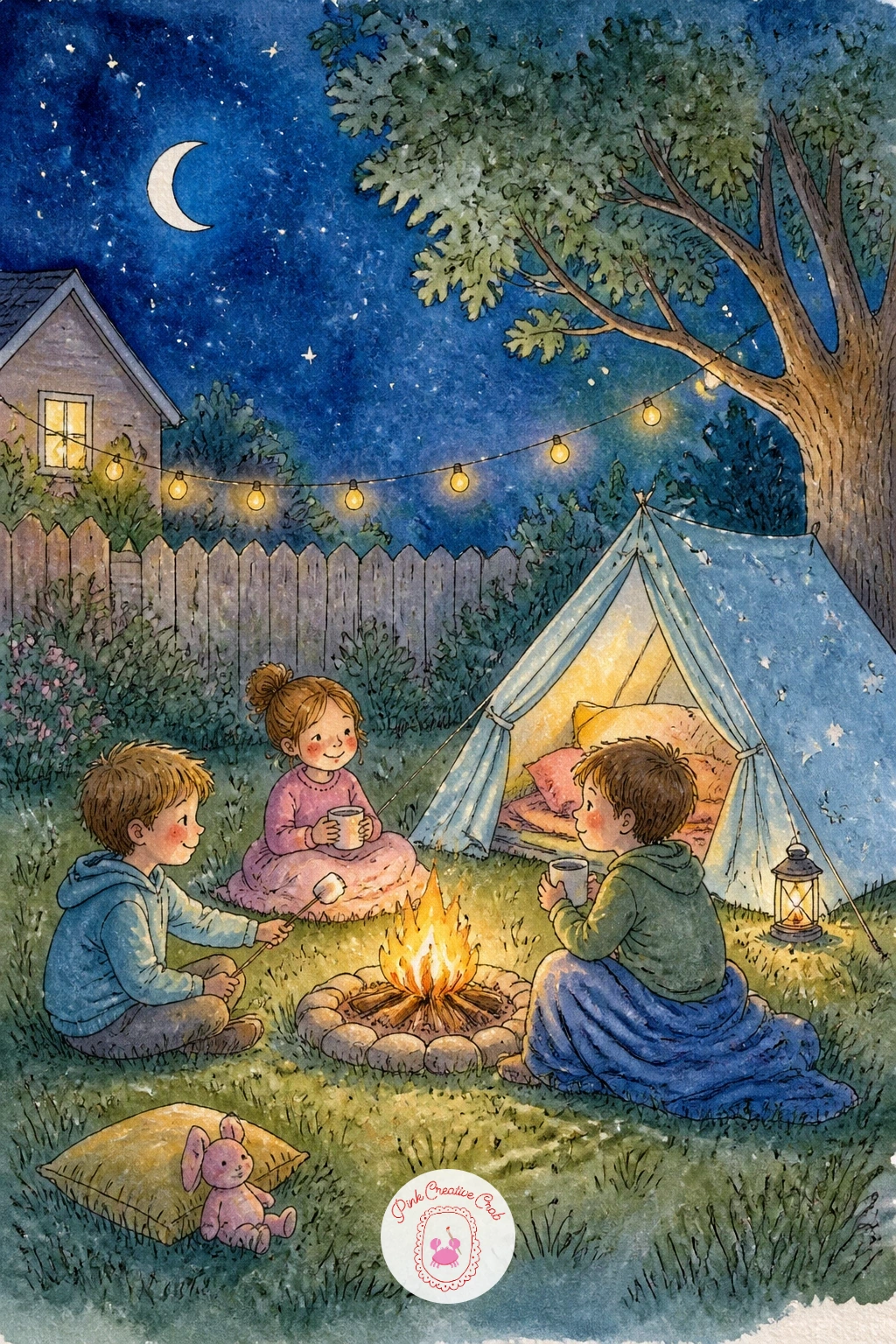 Camping Night In The Backyard — Take the adventure just outside the door with a camping night in the backyard, a scene built around one warm glowing point