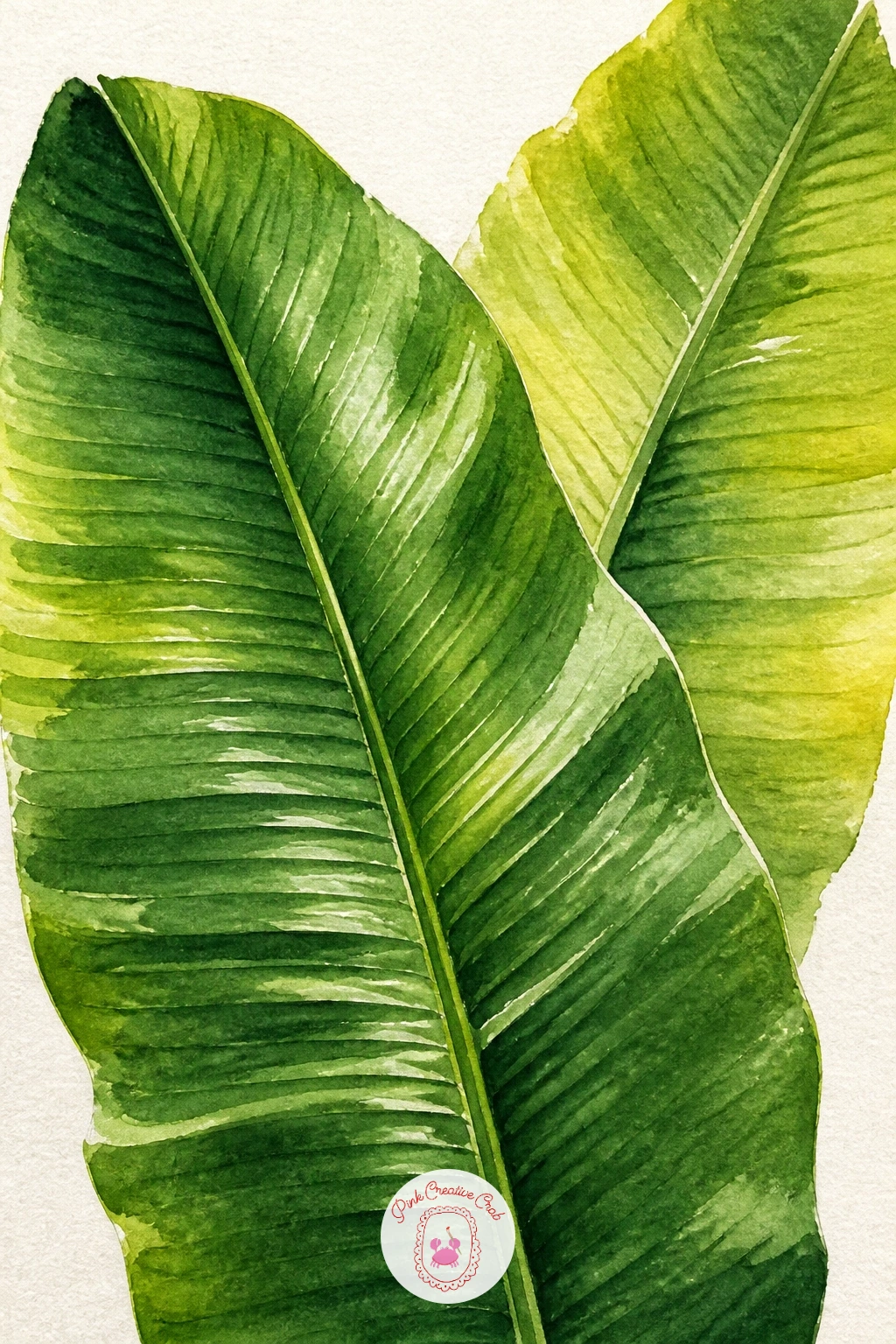 Banana Leaves in a Tropical Print — Switch scale completely for this one, since a single banana leaf can fill most of the page. Watercolor leaves