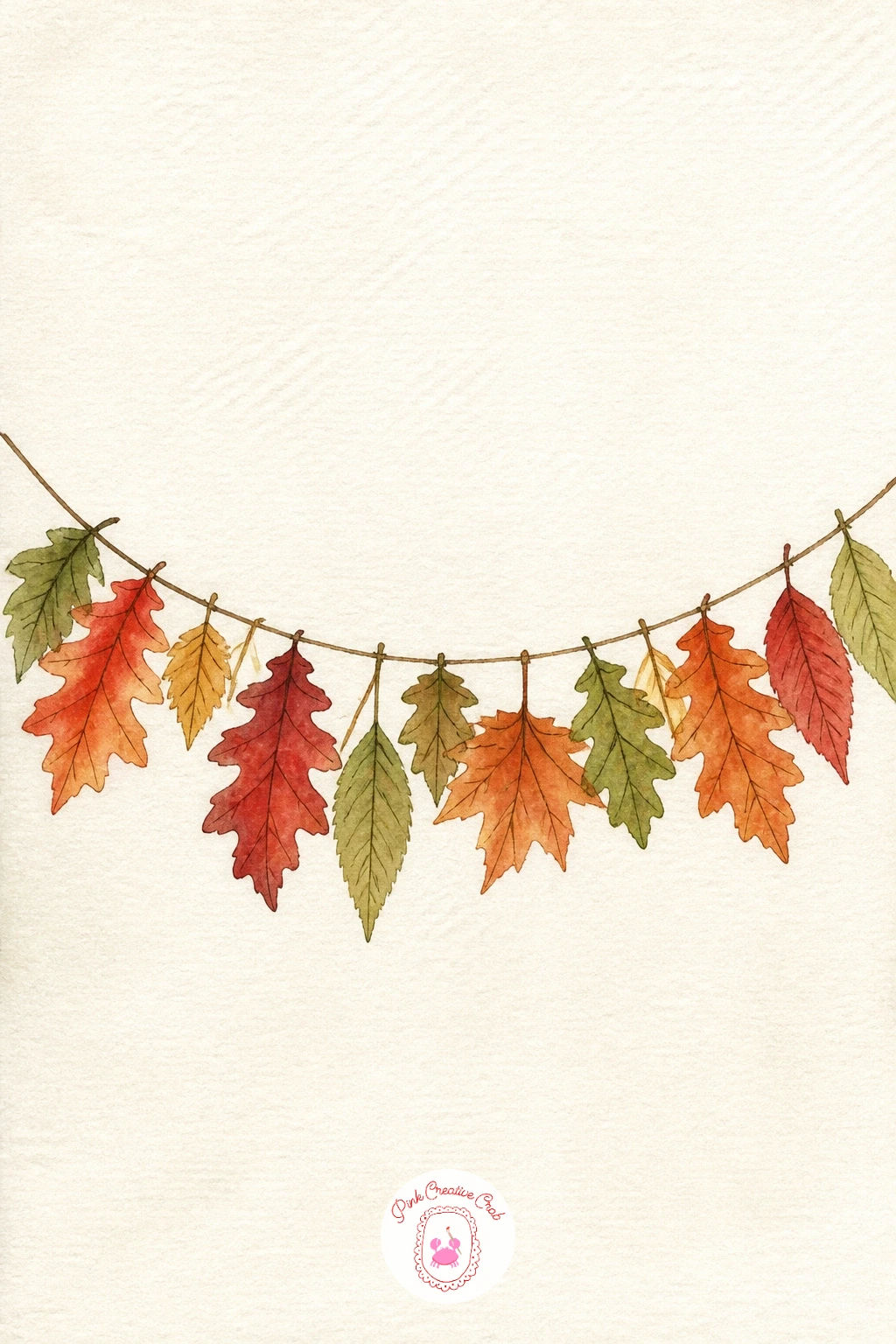 A Leaf Garland Across a Mantel — Stretch a line of leaves horizontally this time, the kind of garland that would actually drape across a shelf. Watercolor