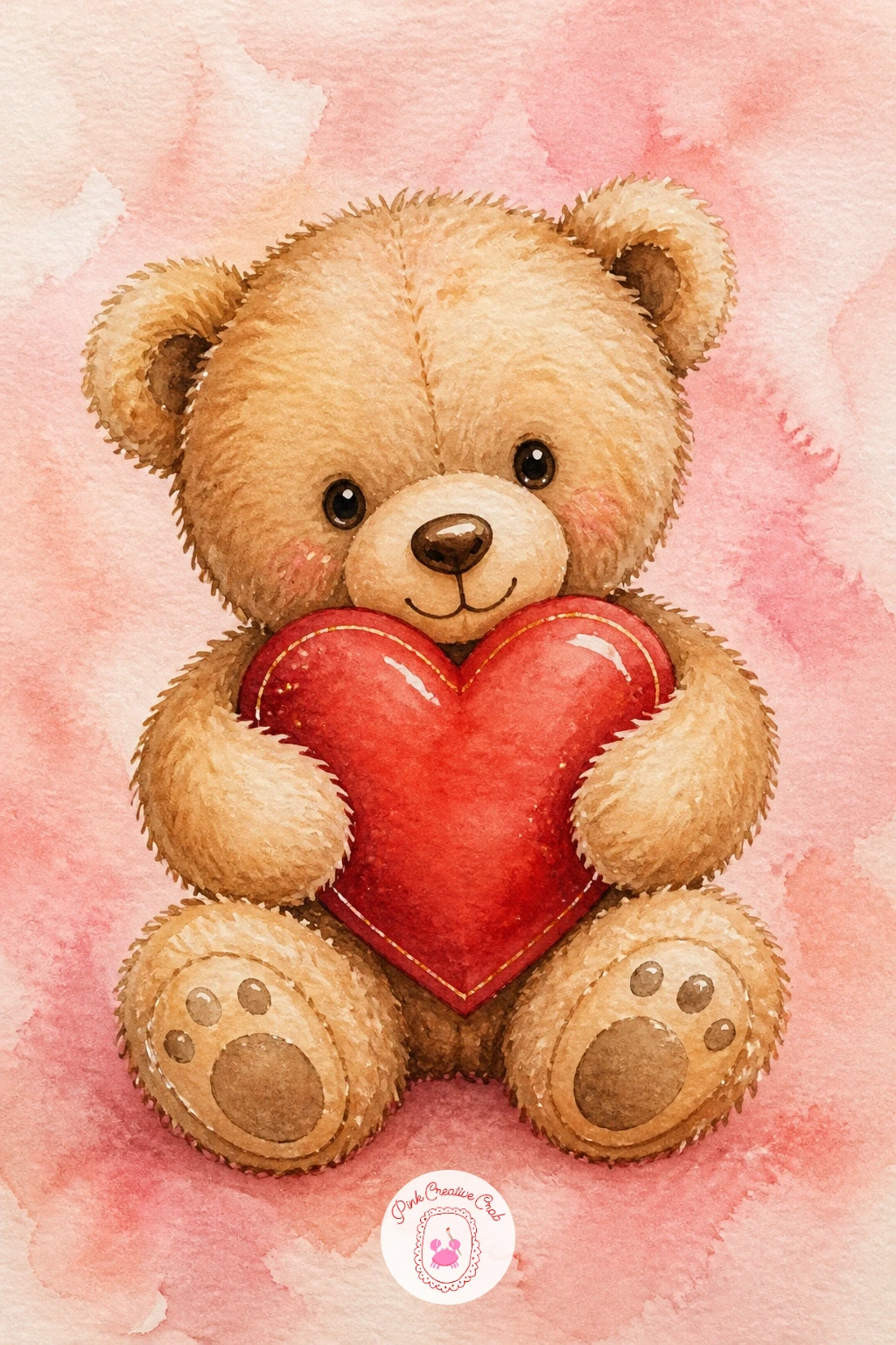 Teddy Bear Holding A Heart — Soften the mood again with a teddy bear holding a heart, a forgiving subject since fur hides most small mistakes. Valentines