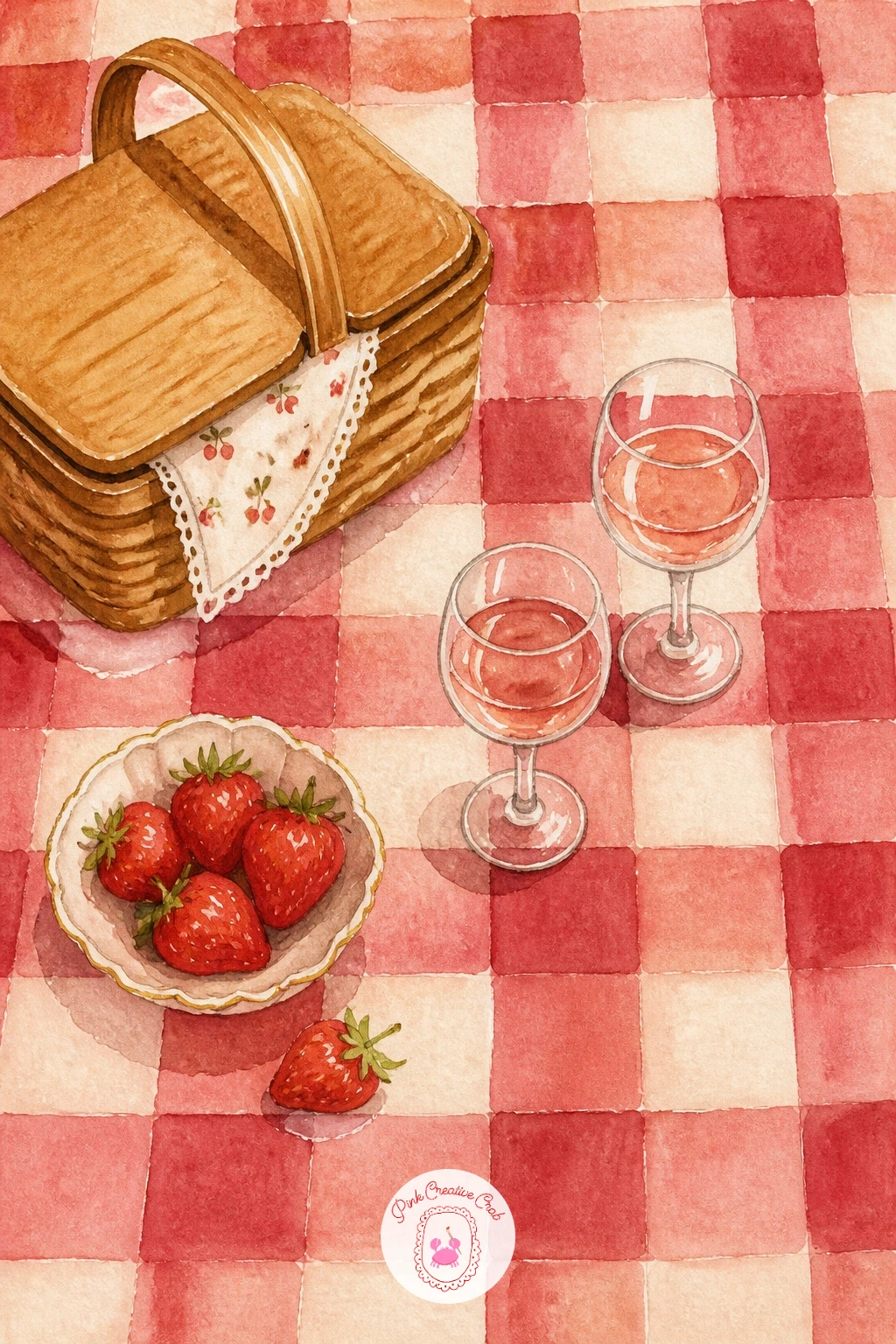 Picnic For Two — Expand the scene with a picnic for two, which asks you to think about eye level before you sketch a single thing. Valentines watercolor