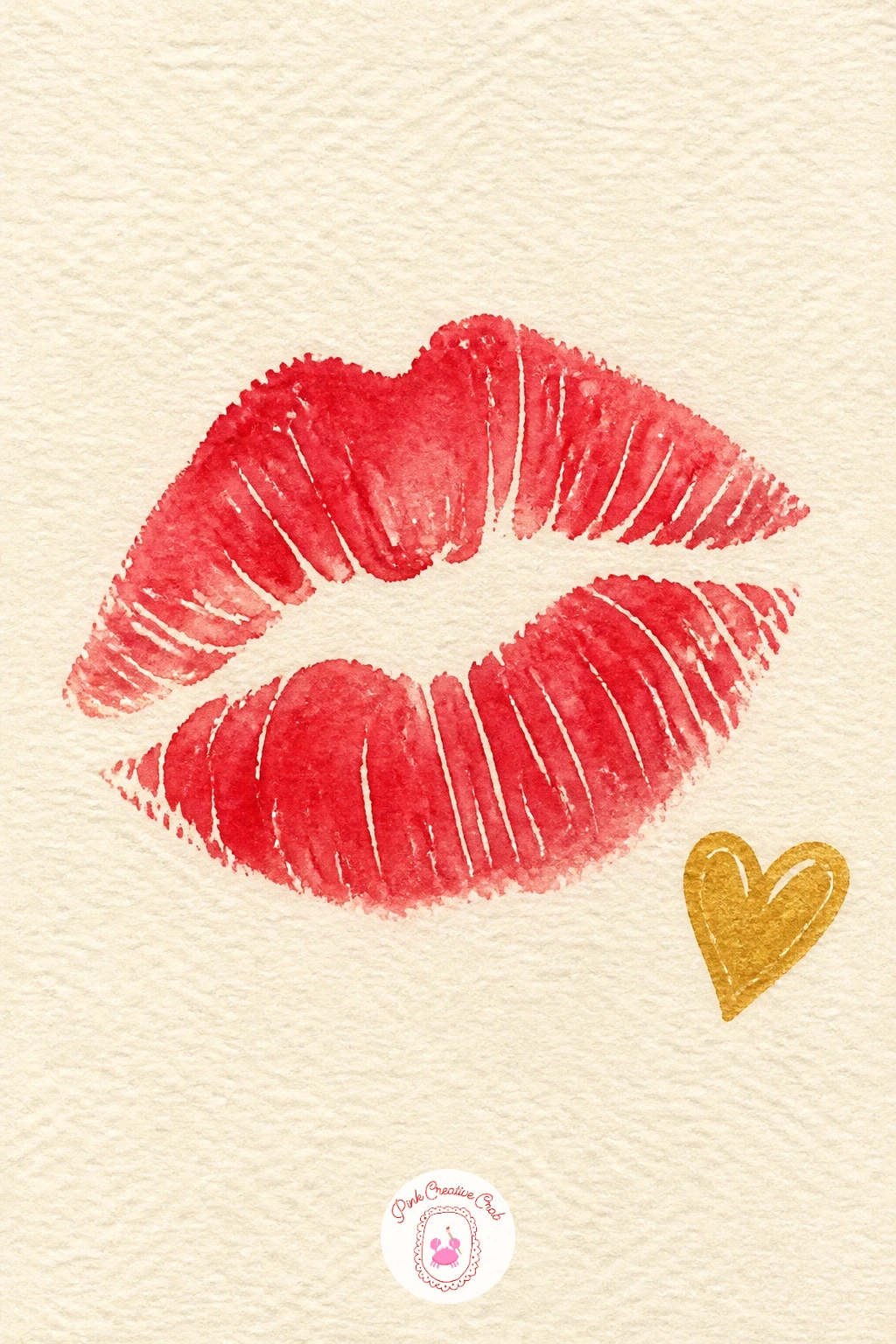 Red Lipstick Kiss On A Letter — Return to something small and graphic with a red lipstick kiss on a letter, a quick confident subject once you commit to the