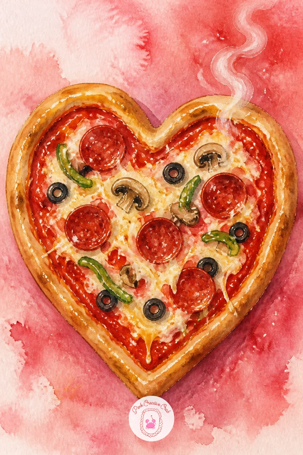 Heart-Shaped Pizza — Bring in something playful with a heart-shaped pizza, a fun departure from the softer subjects around it that still fits the romantic