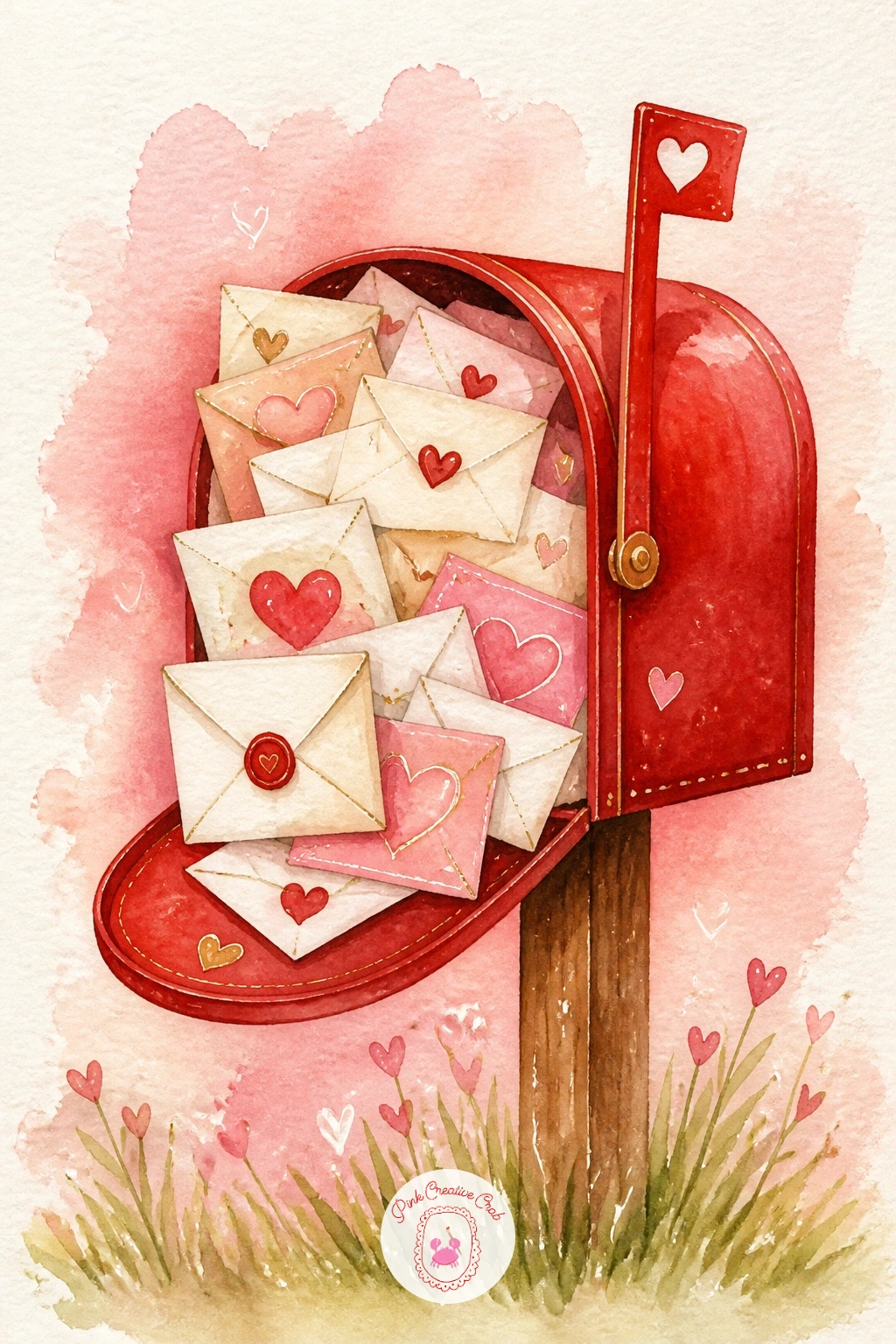 Mailbox Full Of Valentines — Close the whole collection with a mailbox full of valentines, a fitting last scene since it gathers so many of the smaller motifs