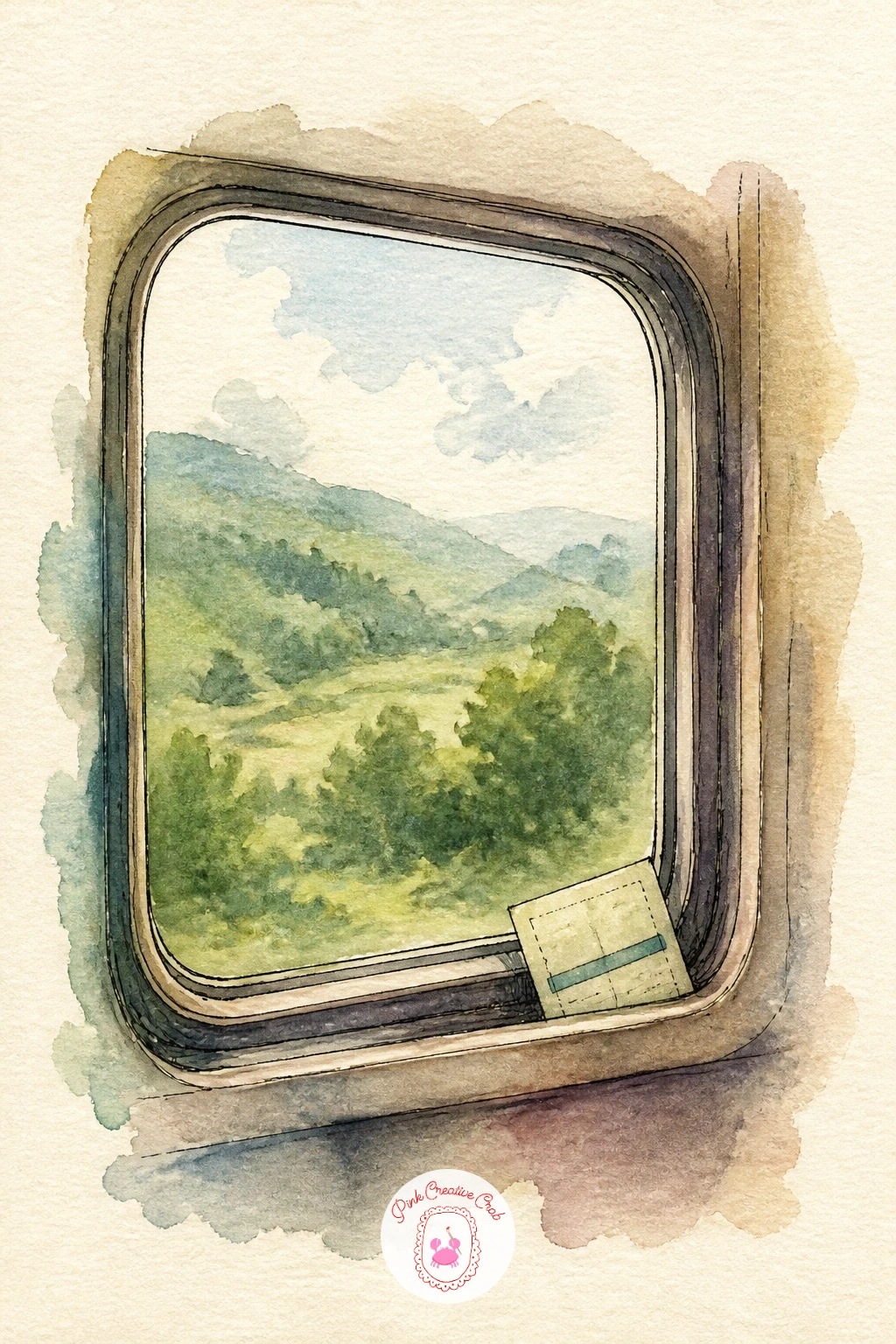 Train Ticket and a View From the Window — A train ticket and a view from the window pairs two very different things on one page, which is what makes it such a