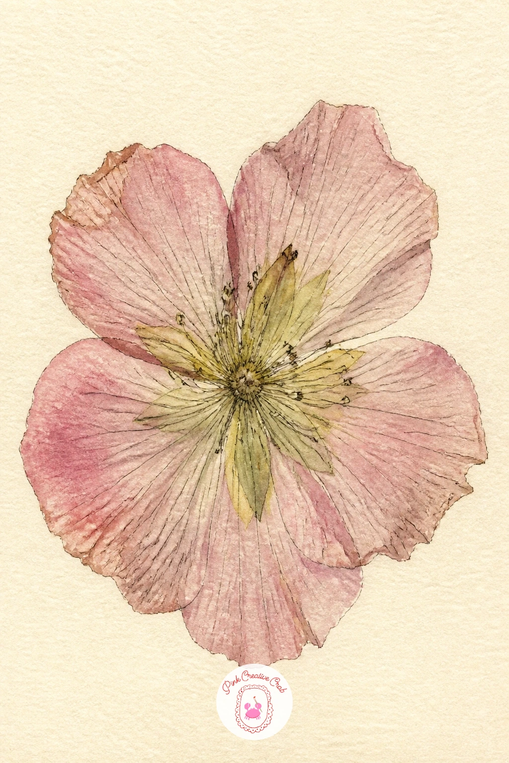 Pressed Flower From a Walk — A pressed flower from a walk is a quiet, detailed page that works well after a looser scene, since it asks for a bit more patience