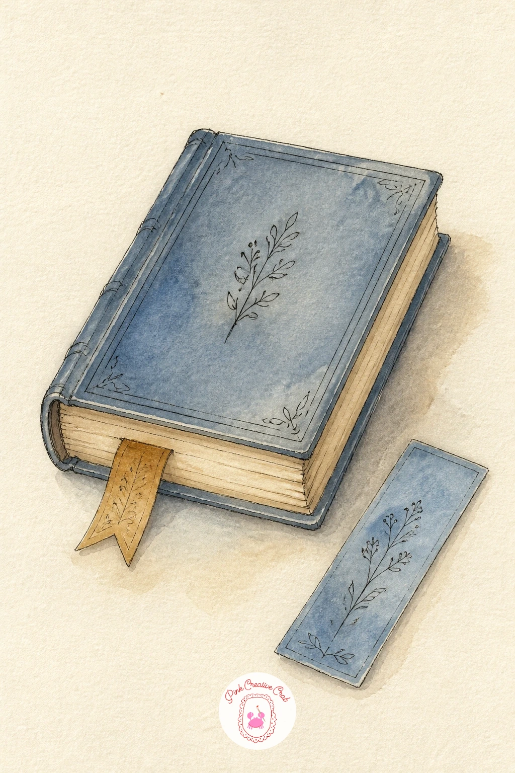 New Book and Bookmark — A new book and bookmark is an easy, satisfying subject once you have painted a few flat objects already. Watercolor journal