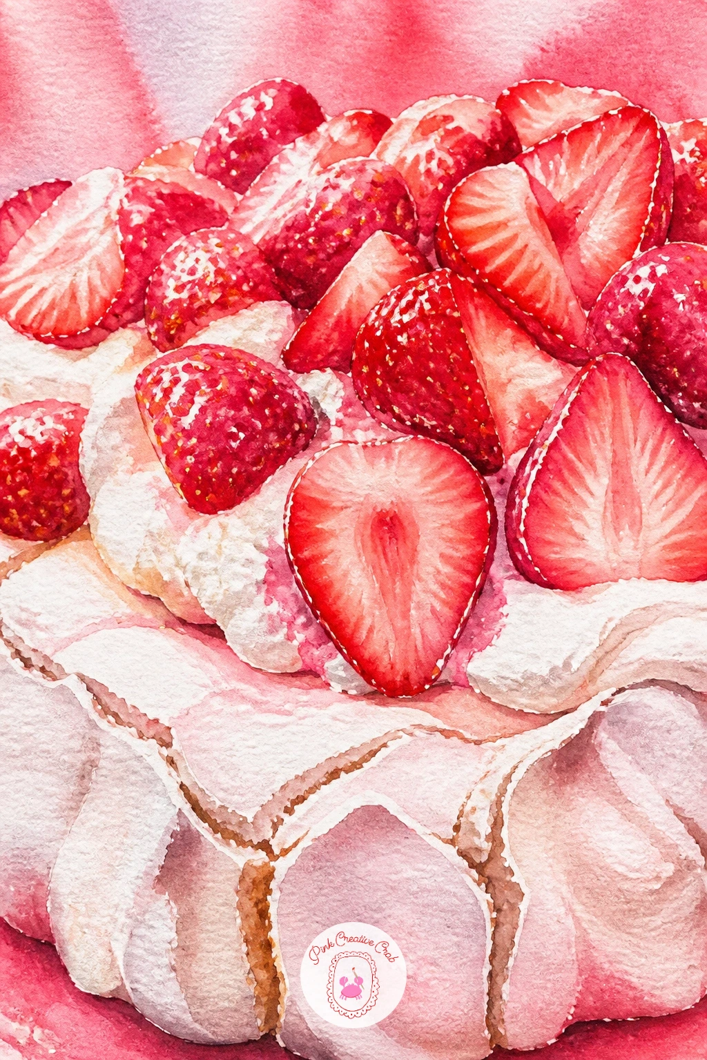 Strawberry Pavlova — This is the most ambitious dessert on the list, so give the meringue base the attention it deserves. Watercolor strawberries
