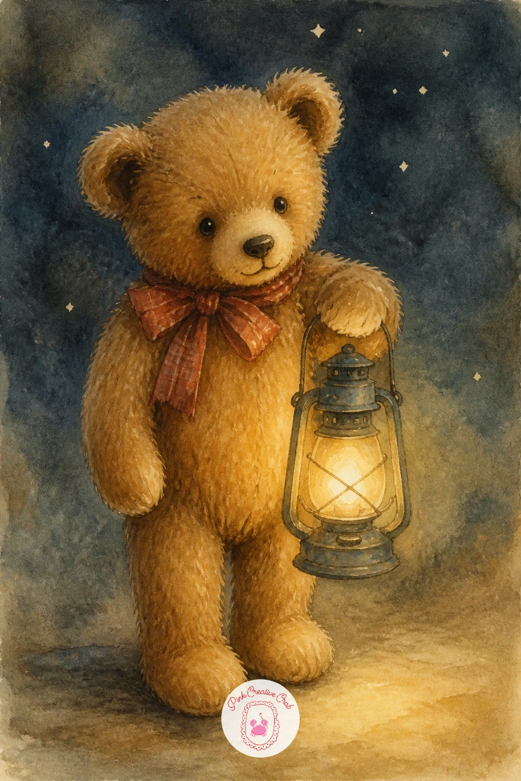 Teddy Bear With a Lantern — Light up a quieter evening scene with a teddy bear with a lantern, holding a small glowing light by its handle. Teddy bear