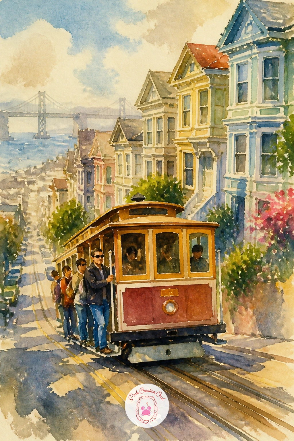 San Francisco Cable Car — Climb another steep street for a San Francisco cable car, a subject that pairs well with the Lisbon tram if you want to compare hilly