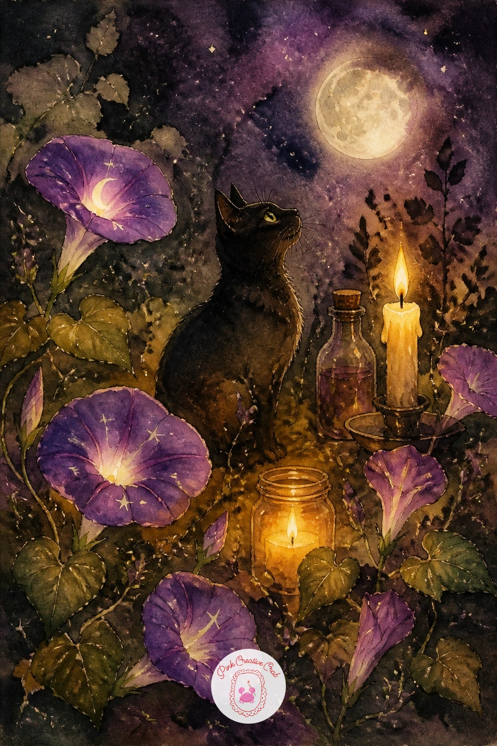 31 Witchy Watercolor Ideas for Cozy Witches, Potions and Moonlit Gardens