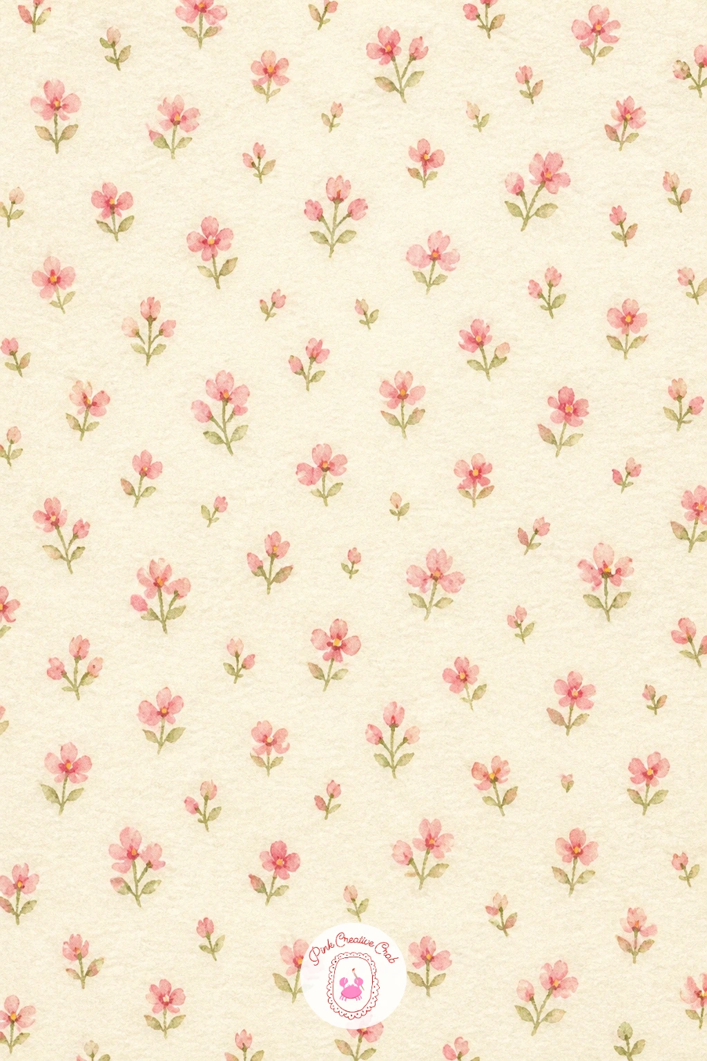 Small Ditsy Floral in Pink — Give your hand a lighter, faster task next with a small ditsy floral in pink, the kind of tiny scattered print that fills a whole