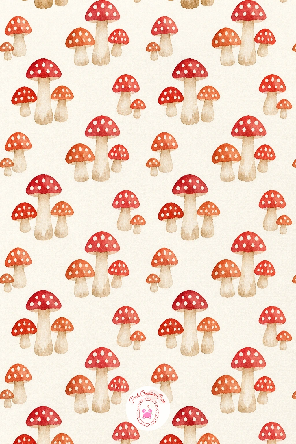 Mushroom Repeat — Woodland motifs are everywhere in home textiles this year, and a mushroom repeat is one of the easiest to get right. Watercolor pattern