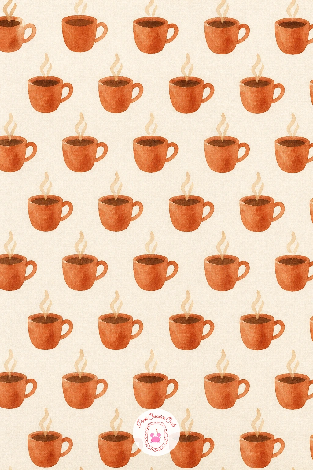 Coffee Cup Repeat — Move indoors to the kitchen table for a coffee cup repeat, a pattern built from one simple cup shape with a curved handle, repeated in neat