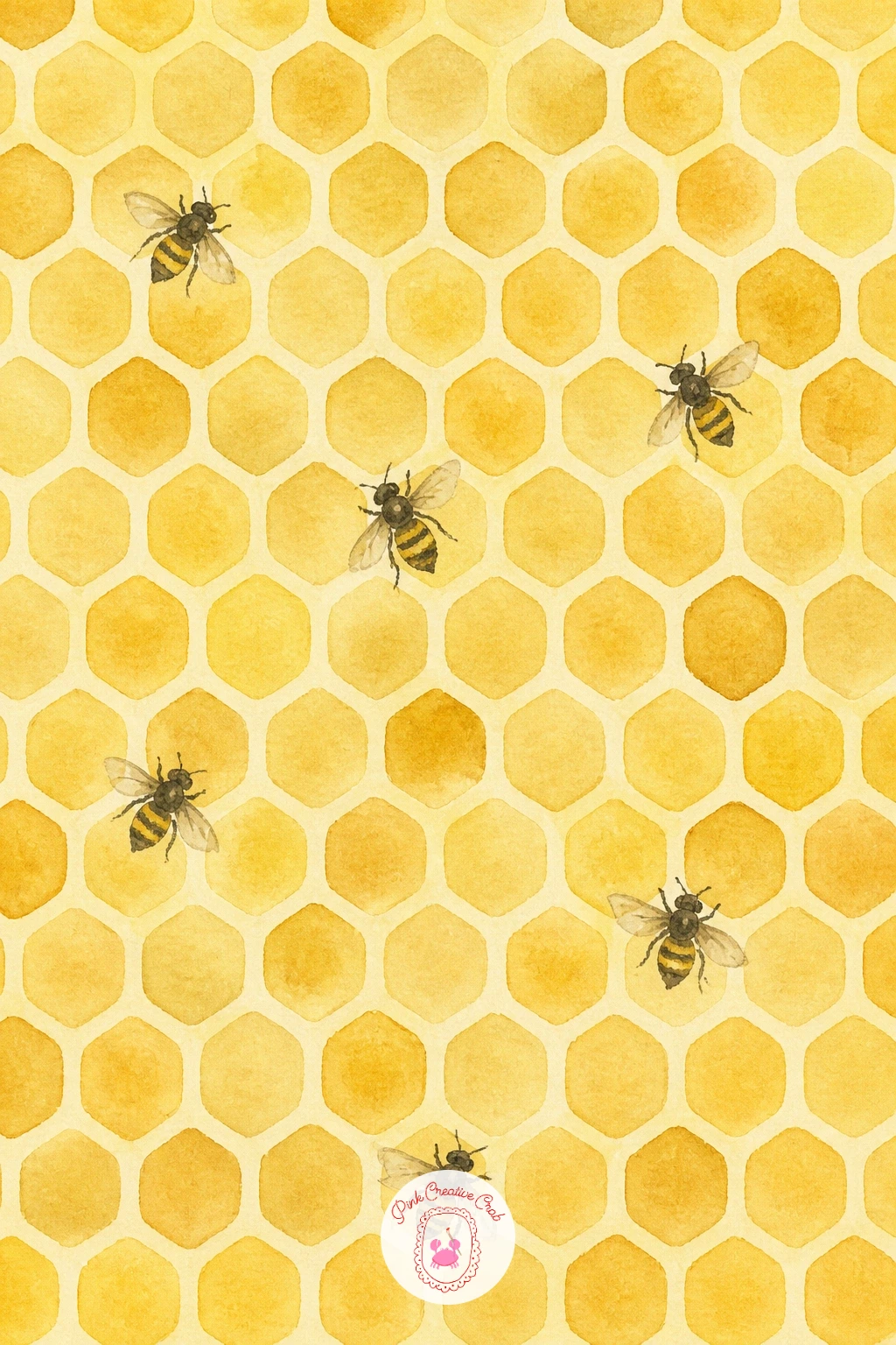Bee and Honeycomb Pattern — Keep the kitchen theme going but head outdoors in spirit with a bee and honeycomb pattern, which layers a geometric background with