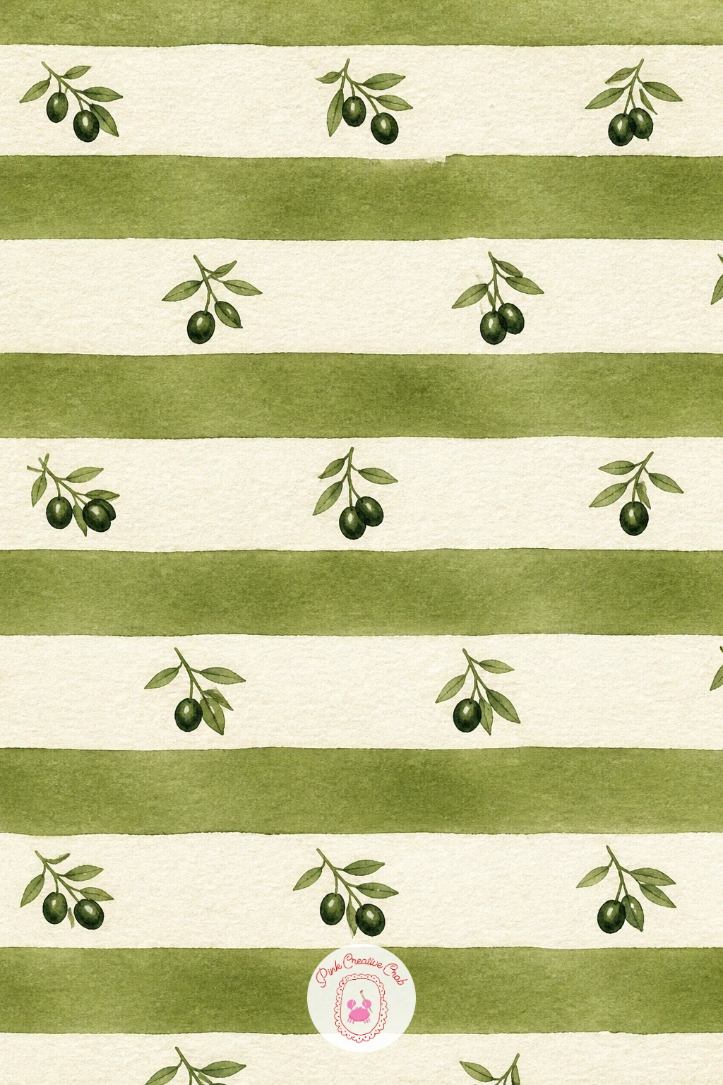 Striped Pattern With Olives — Return to stripes with a Mediterranean twist for a striped pattern with olives, which pairs the clean lines you practiced earlier