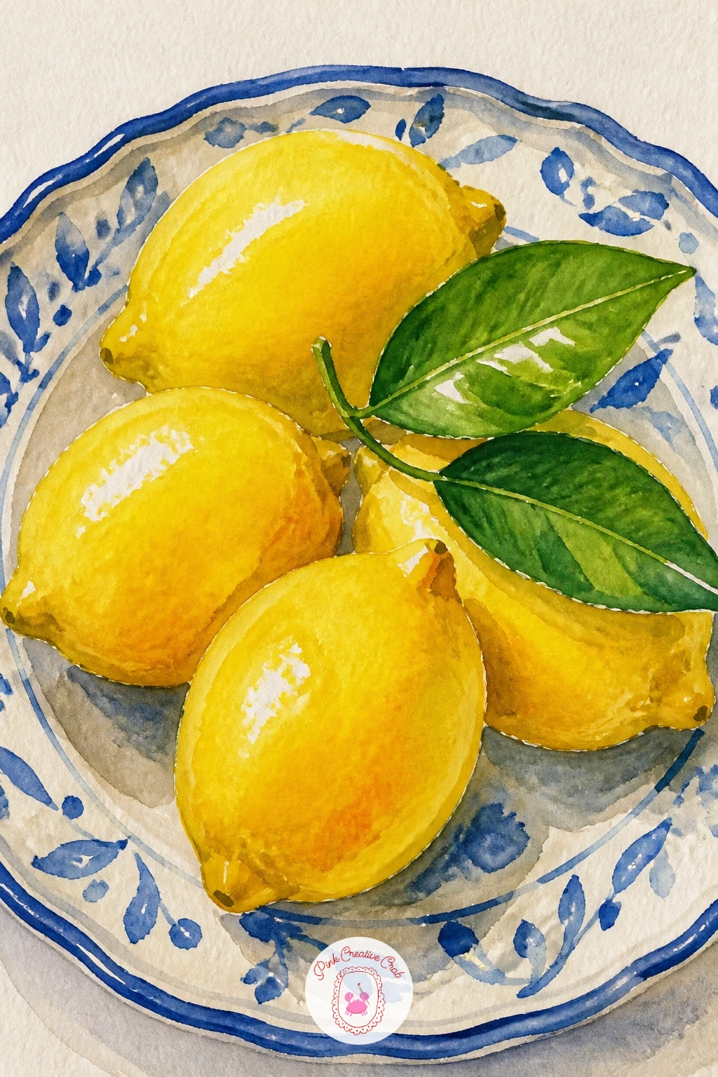 Lemons on a Ceramic Plate With Leaves — Settle into a calmer still life with lemons on a ceramic plate with leaves, a good subject for practicing how light
