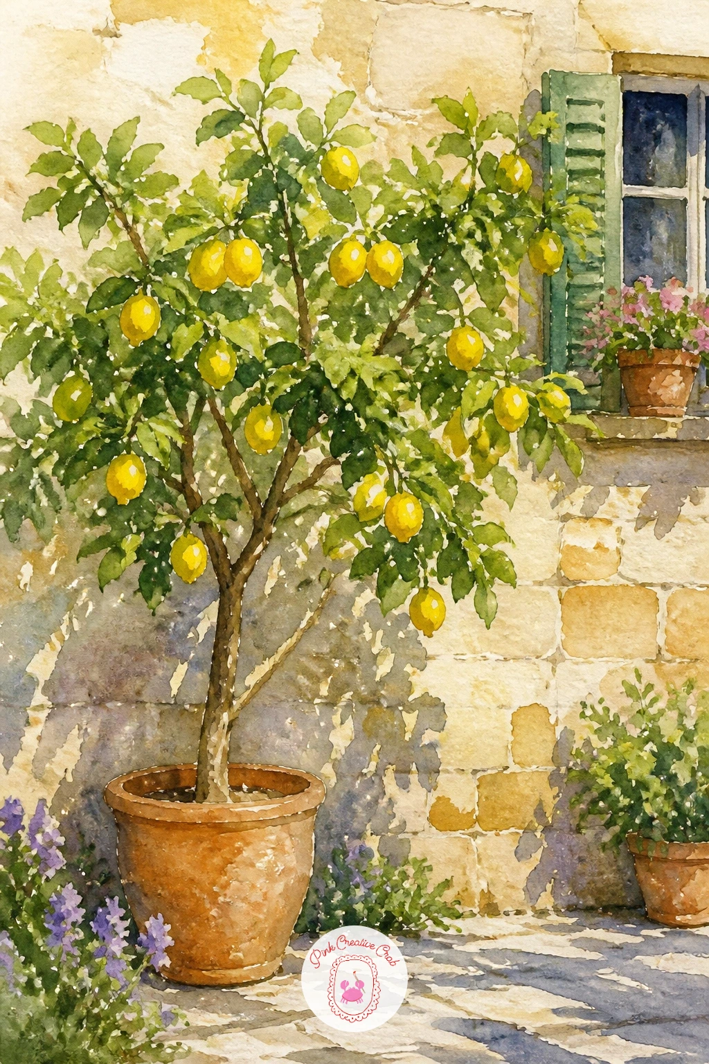 Lemon Tree in a Courtyard — Expand into a small landscape with a lemon tree in a courtyard, a more involved subject that rewards a clear sense of distance.