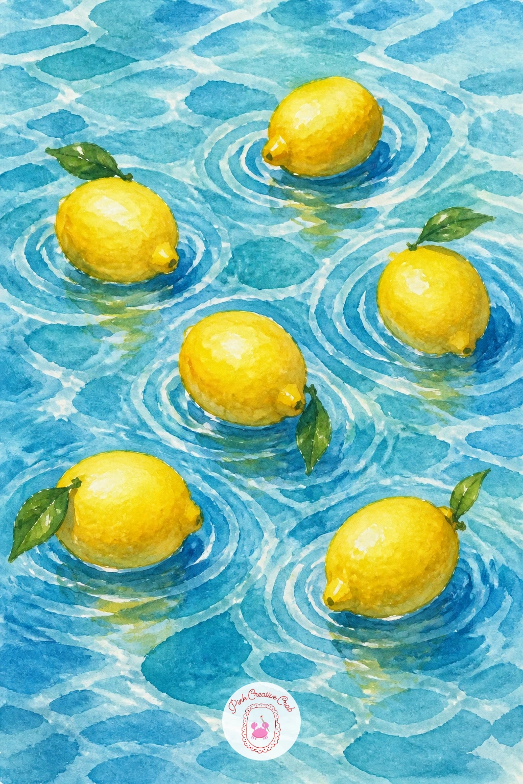 Lemons Floating in a Pool — Cool the palette down with lemons floating in a pool, a refreshing subject that plays bright yellow against a wide field of blue