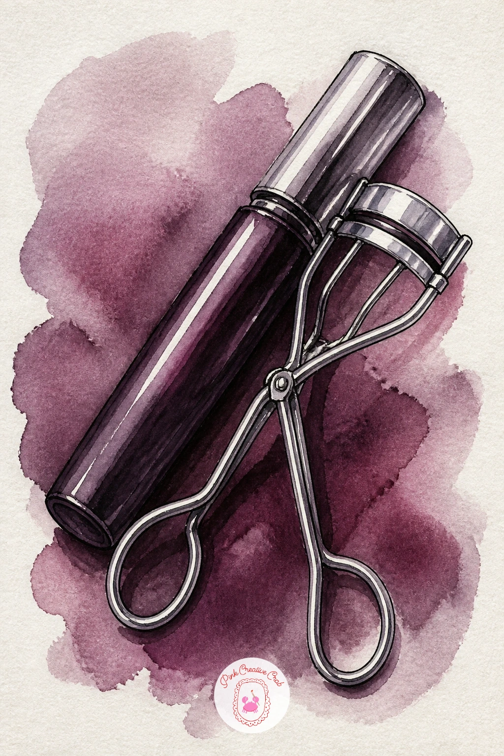 Mascara and Lash Curler — Mascara and a lash curler side by side bring in some proper metal and tricky reflective surfaces, which is exactly the kind of