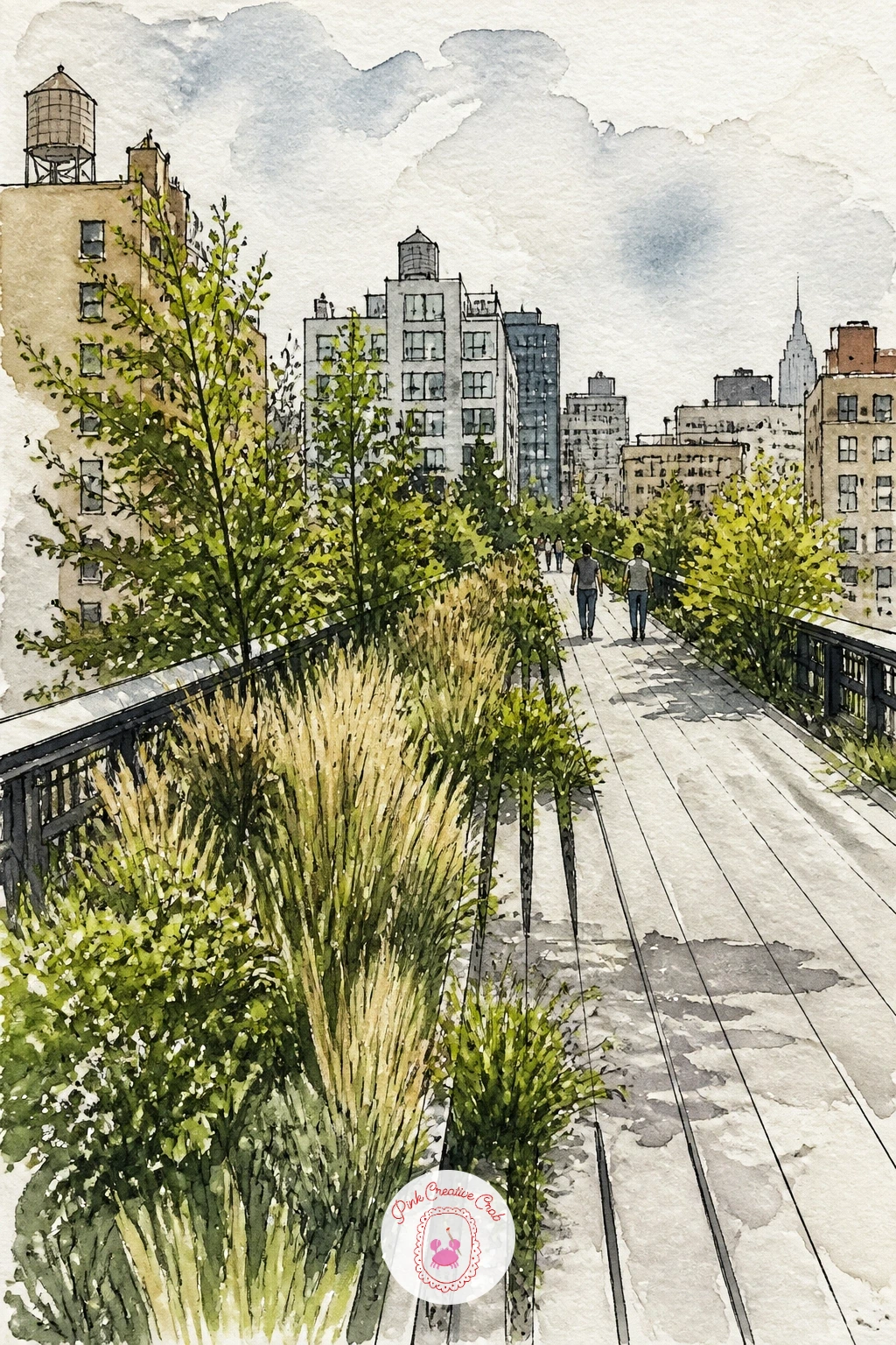 The High Line With Greenery — Head back outdoors for the High Line with greenery, that elevated path threading through wild grasses and city views. New york