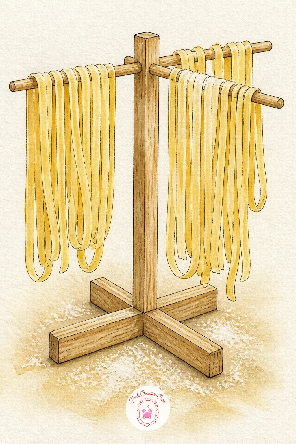 Pasta Drying Rack — A pasta rack is a fun exercise in repeating curves, since drying pasta hangs in soft draped loops rather than straight lines. Kitchen