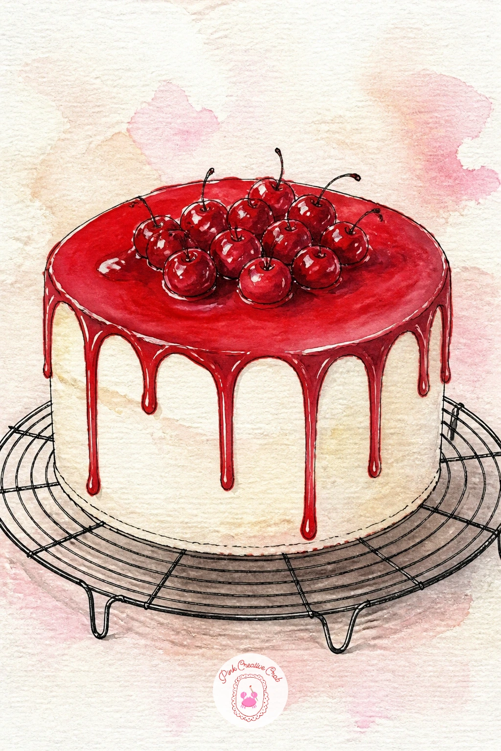 Cake Cooling on a Rack — Set the cake on a simple wire rack, which gives you a chance to practice painting a subject from a slightly raised eye level, looking