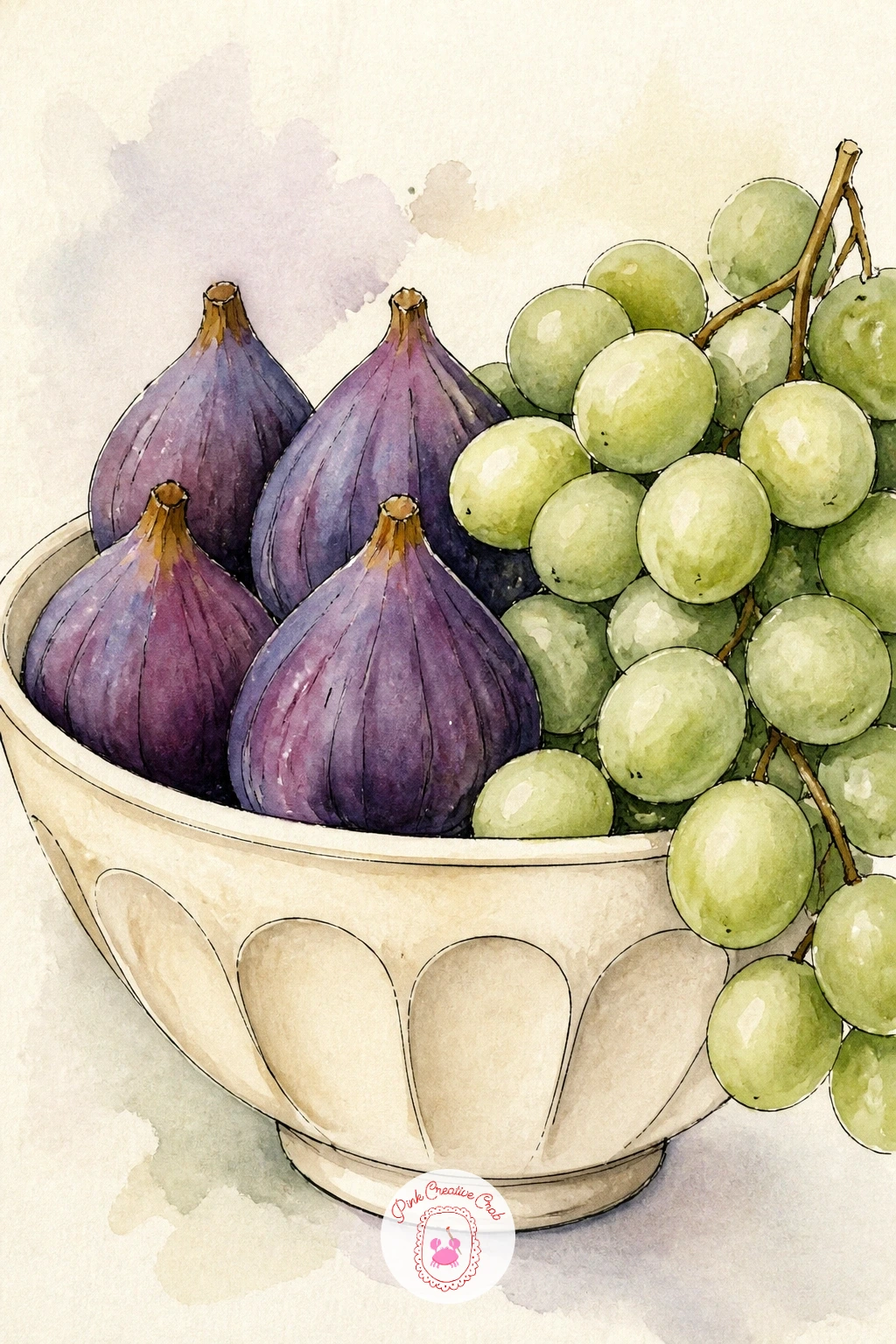Fruit Bowl With Figs and Grapes — Figs and grapes give you two very different textures to play with side by side, so build them in that order: figs first