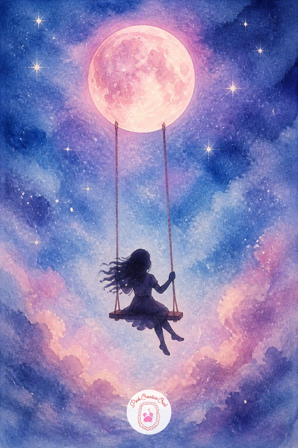 Swing Hanging From the Moon — Keep the whimsical mood going with a swing hanging from the moon, a dreamy image that needs careful eye-level planning to look