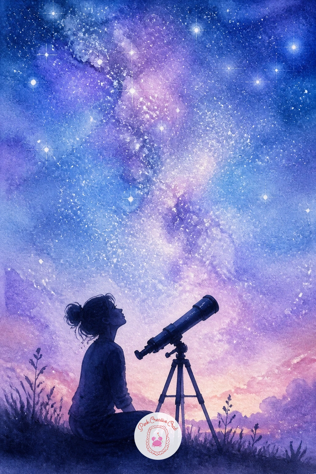 Woman Stargazing With a Telescope — Bring a human figure back into focus with a woman stargazing with a telescope, which hinges on getting her proportions
