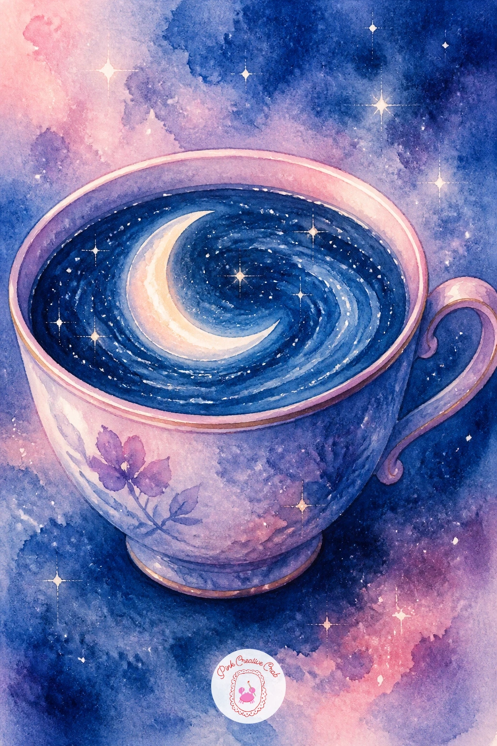 Moon in a Teacup — Scale right back down with a moon in a teacup, a small surreal still life that fits neatly into a spare corner of any sketchbook. Moon
