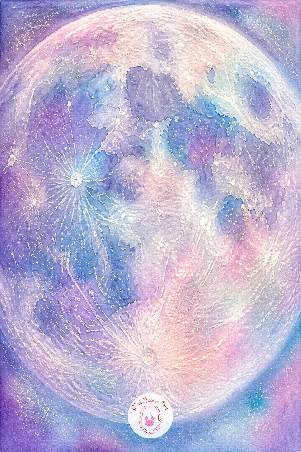 Opalescent Moon With Holographic Glow — Give the whole celestial trend center stage with an opalescent moon with holographic glow, a piece built entirely
