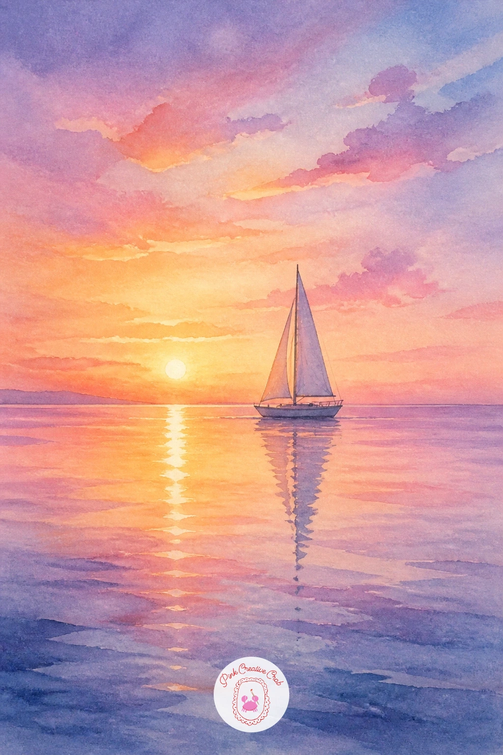 Sail At Dawn — Close the collection with something quiet and soft. Watercolor boat