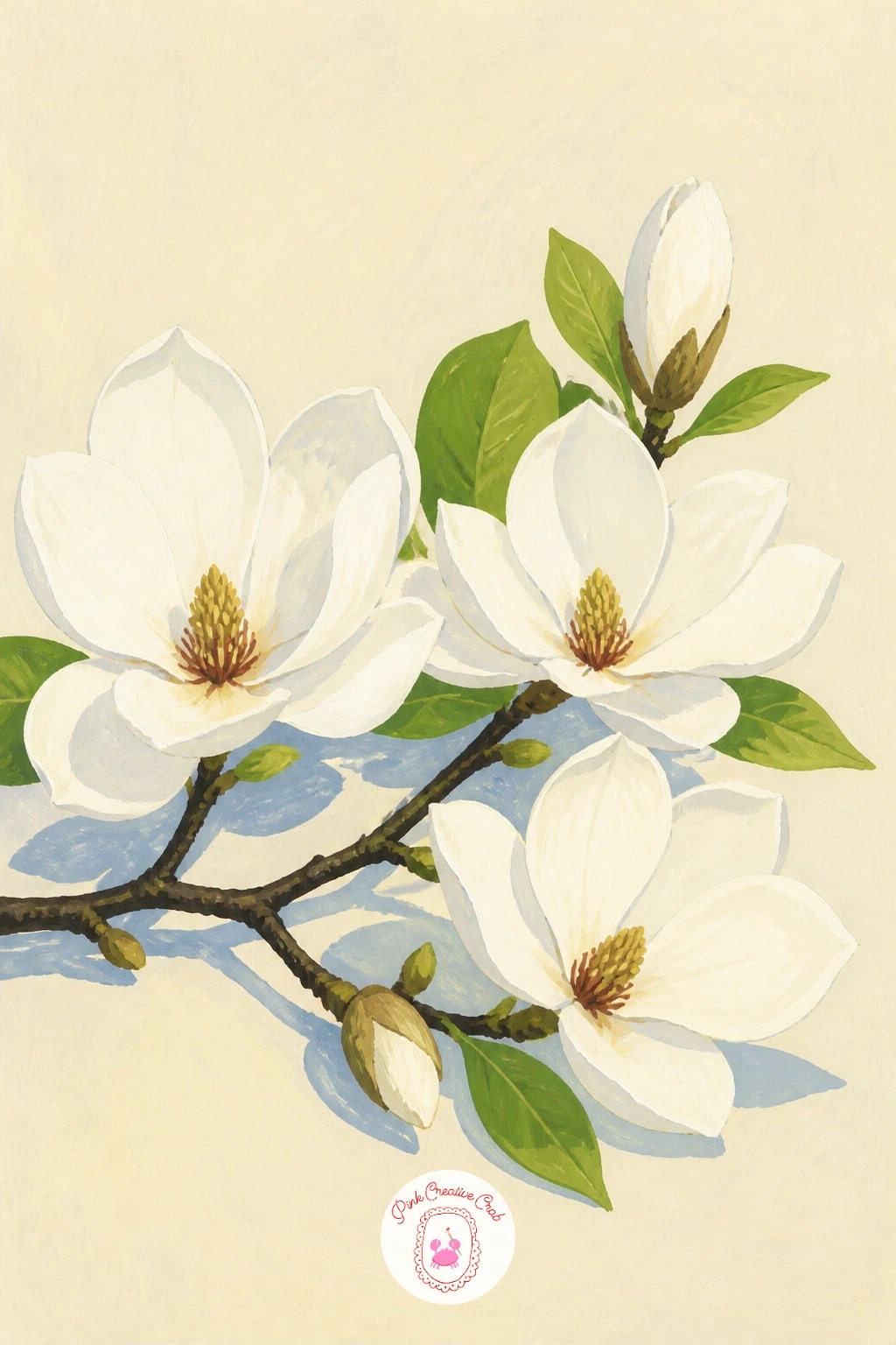 White Magnolia Branch on a Table — Close the list with something a little grander: a single white magnolia branch laid across a table. Lily of the valley