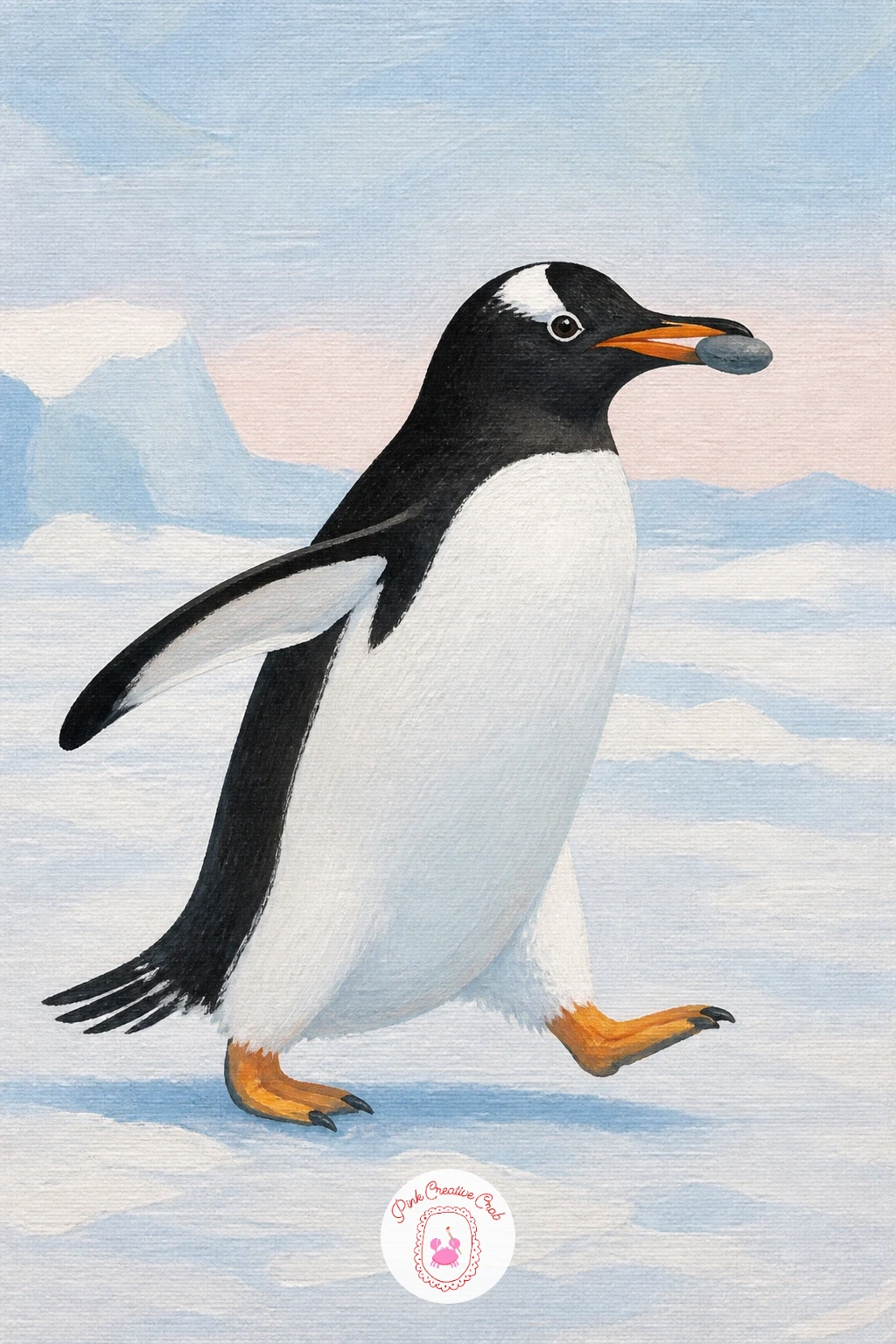 Gentoo Carrying A Pebble To Its Mate — Give your penguin a job: a gentoo carrying a pebble to its mate is a sweet little story and a good one for practicing a