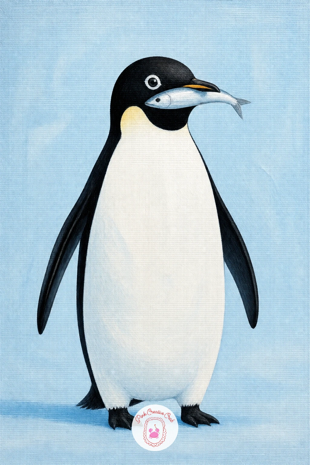 Penguin With A Fish In Its Beak — Give the scarf penguin a meal next with a penguin with a fish in its beak, a fun little composition built around one