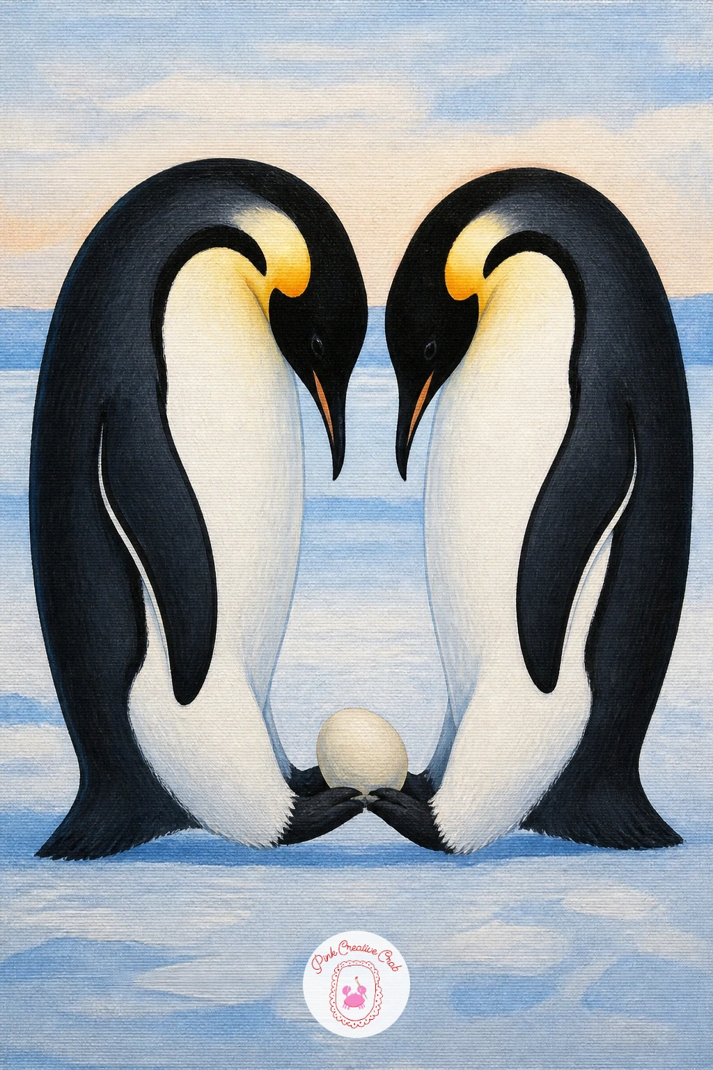 Penguin Parents Passing An Egg — Bring in a tender moment with penguin parents passing an egg between their feet, a classic emperor behaviour and a nice