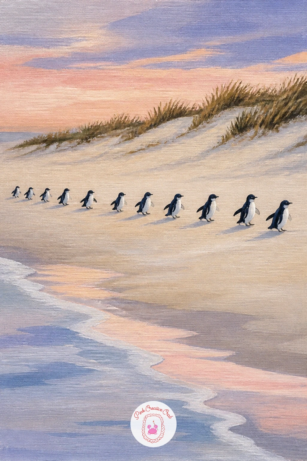 The Penguin Parade At Phillip Island — Zoom out for a group scene with the penguin parade at Phillip Island, where little penguins cross a beach together at
