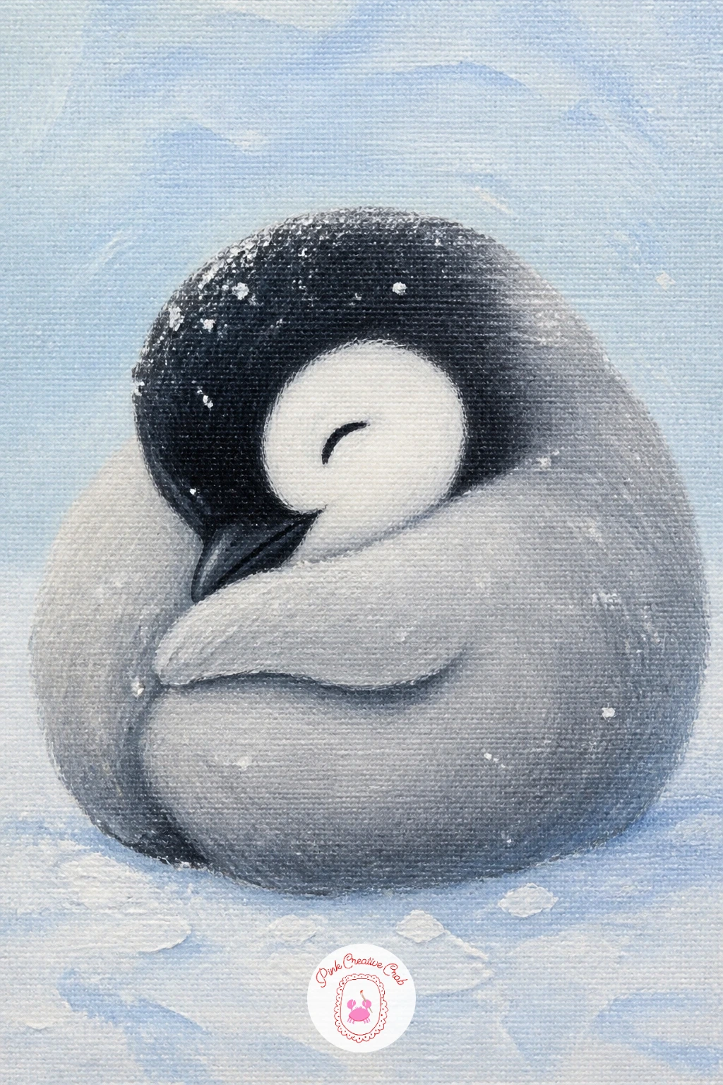 Sleeping Penguin Chick — Slow the pace right down with a sleeping penguin chick, one of the gentlest and fastest pieces in this whole list. Penguin painting